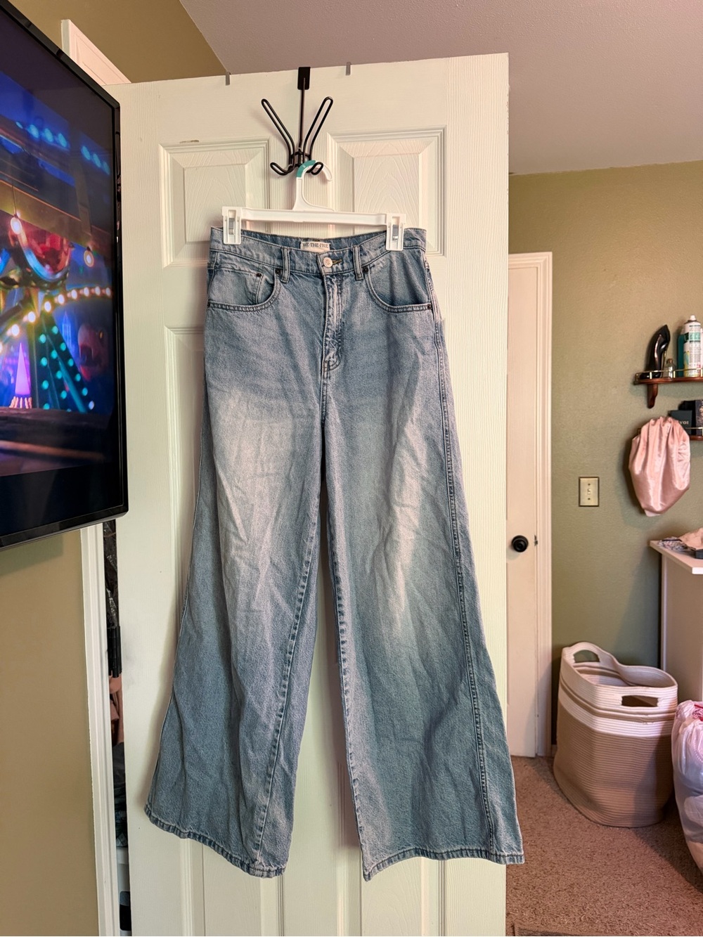 Free People Light Blue Wide-Leg High-Rise Jeans